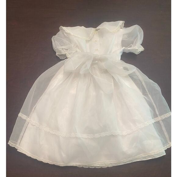Vintage Bonnie Jean White First‎ Communion Flower Girl Holiday Dress 6X USA Bows - Picture 3 of 6